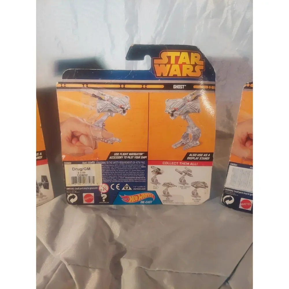 Hot Wheels Star Wars Set Of 3 Red 3 X-Wing Fighter, Ghost, Vulture Droid Sealed